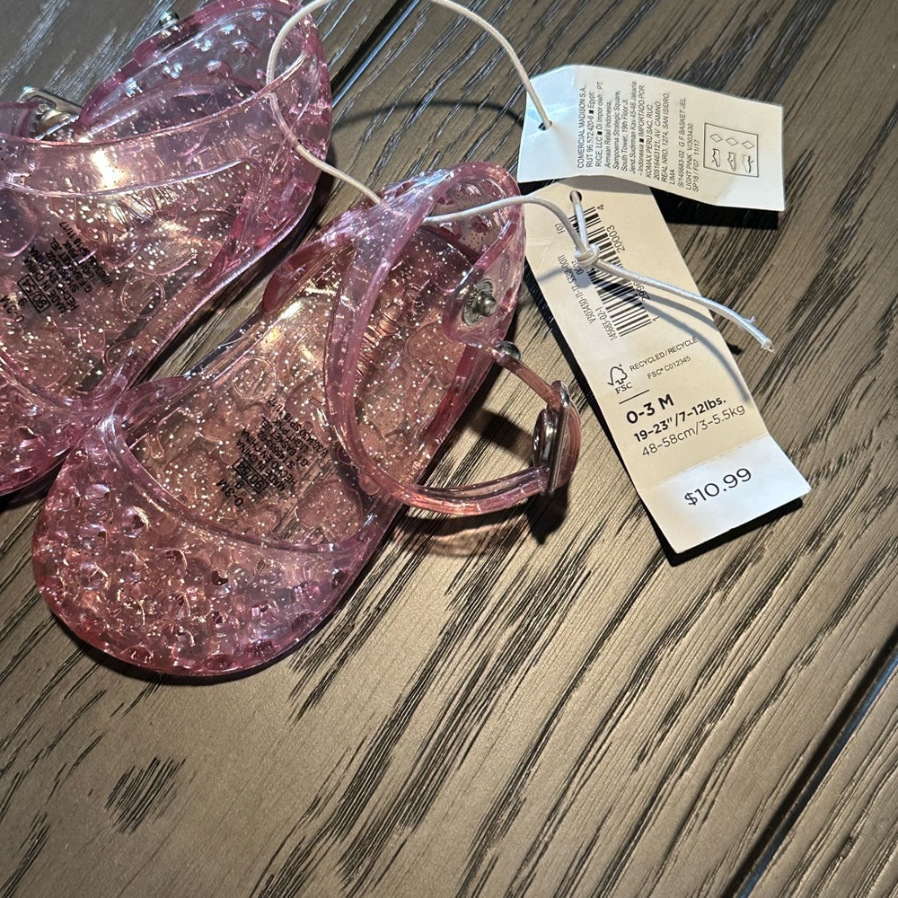 0-3m baby girl jellies sandals NWT